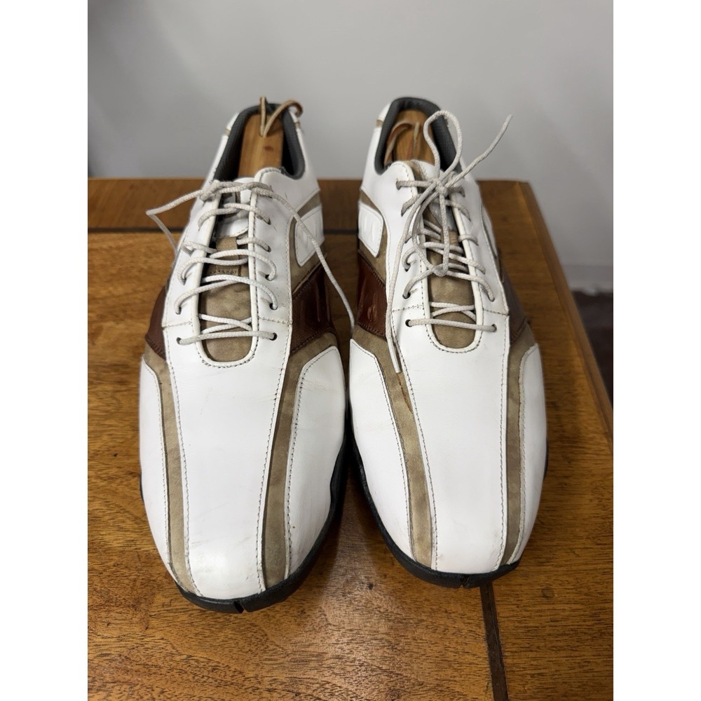 Vtg FootJoy Classics Men's 10.5 Tour 58092 White/Brown Golf Shoes Sports